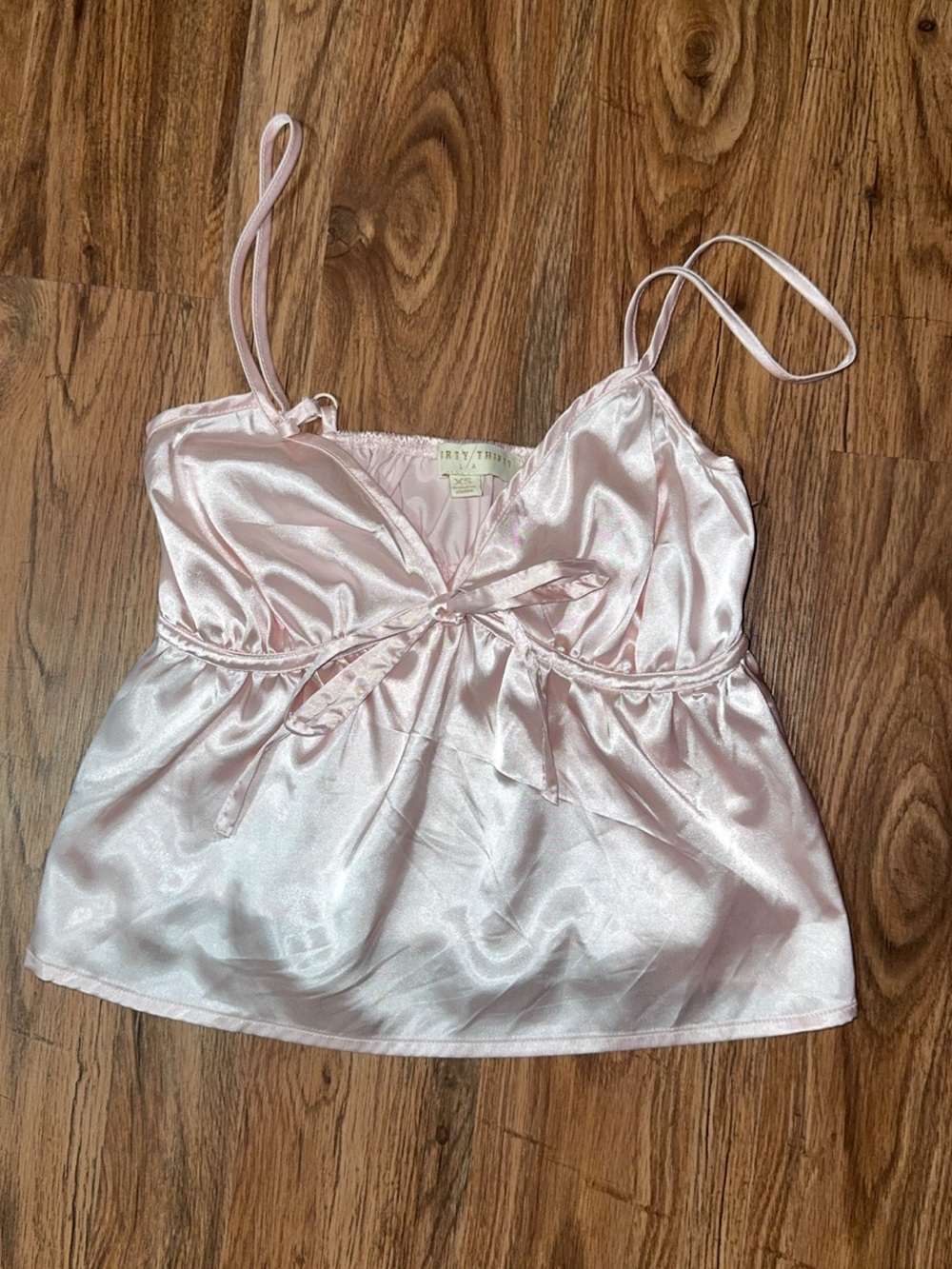 Y2K Baby Pink Satin Coquette Cami Top - XS